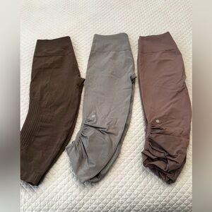 Lululemon leggings size 6 - earthtone colors - 3 pair
